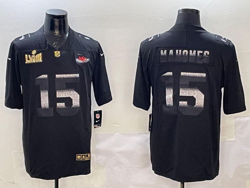 Men Kansas City Chiefs 15 Mahomes Black 2025 Nike Fashion Limited NFL Jersey style 1